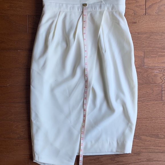 House of CB London Uma Mini Dress White Strapless Asymmetrical Dress Size Medium - Picture 15 of 15